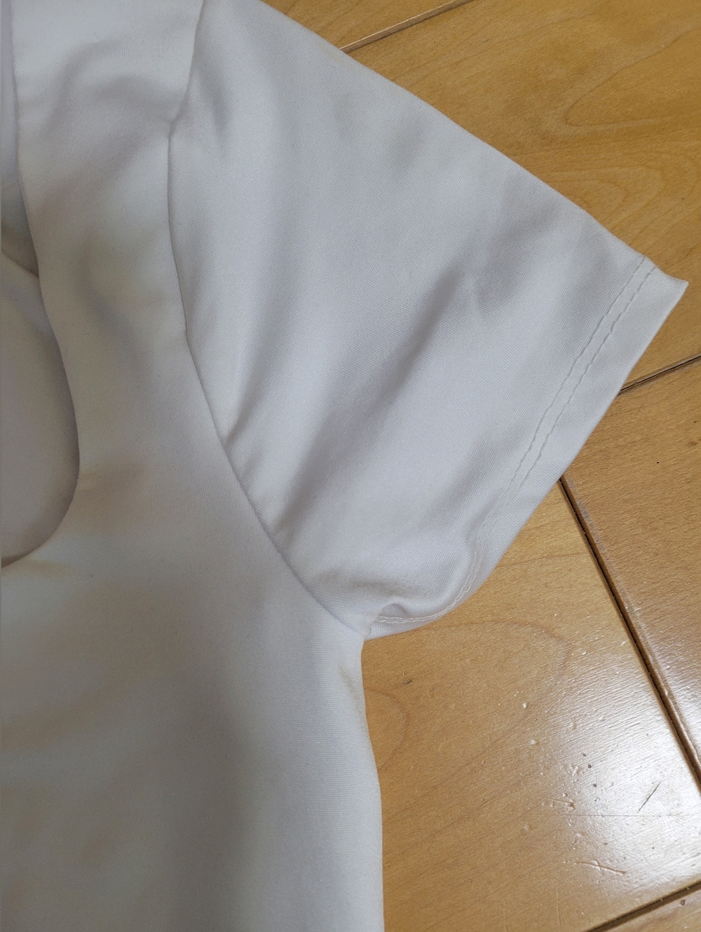 White Square Neck Fitted Tee Soft Stretch Baby Tee Minimalist XS S - Picture 5 of 6